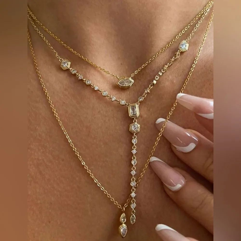 Diamond drop necklace #1529